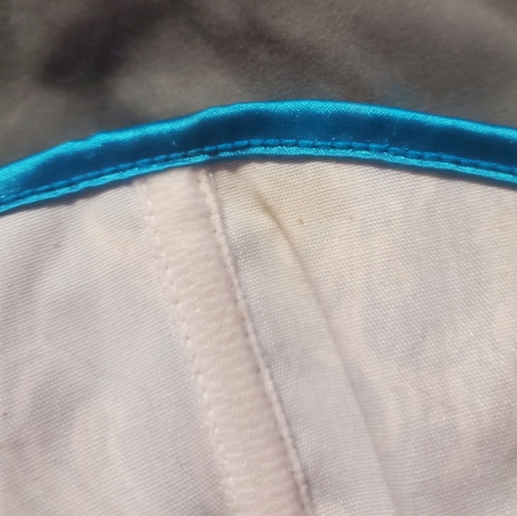 White and Blue Shiney Over Bust Lace Up Corset - Picture 12 of 13